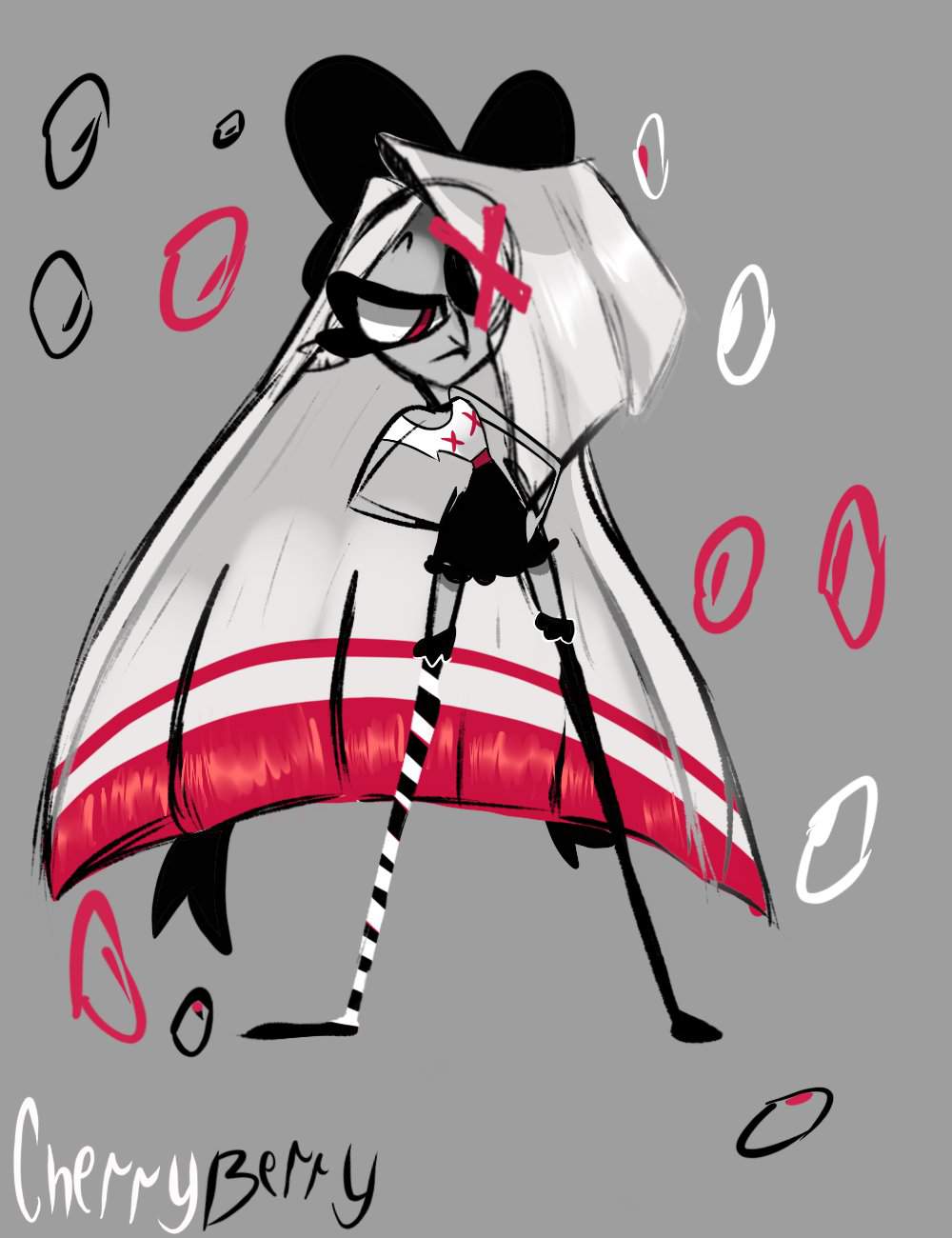 Vaggie in black and white and red yey | Hazbin Hotel (official) Amino