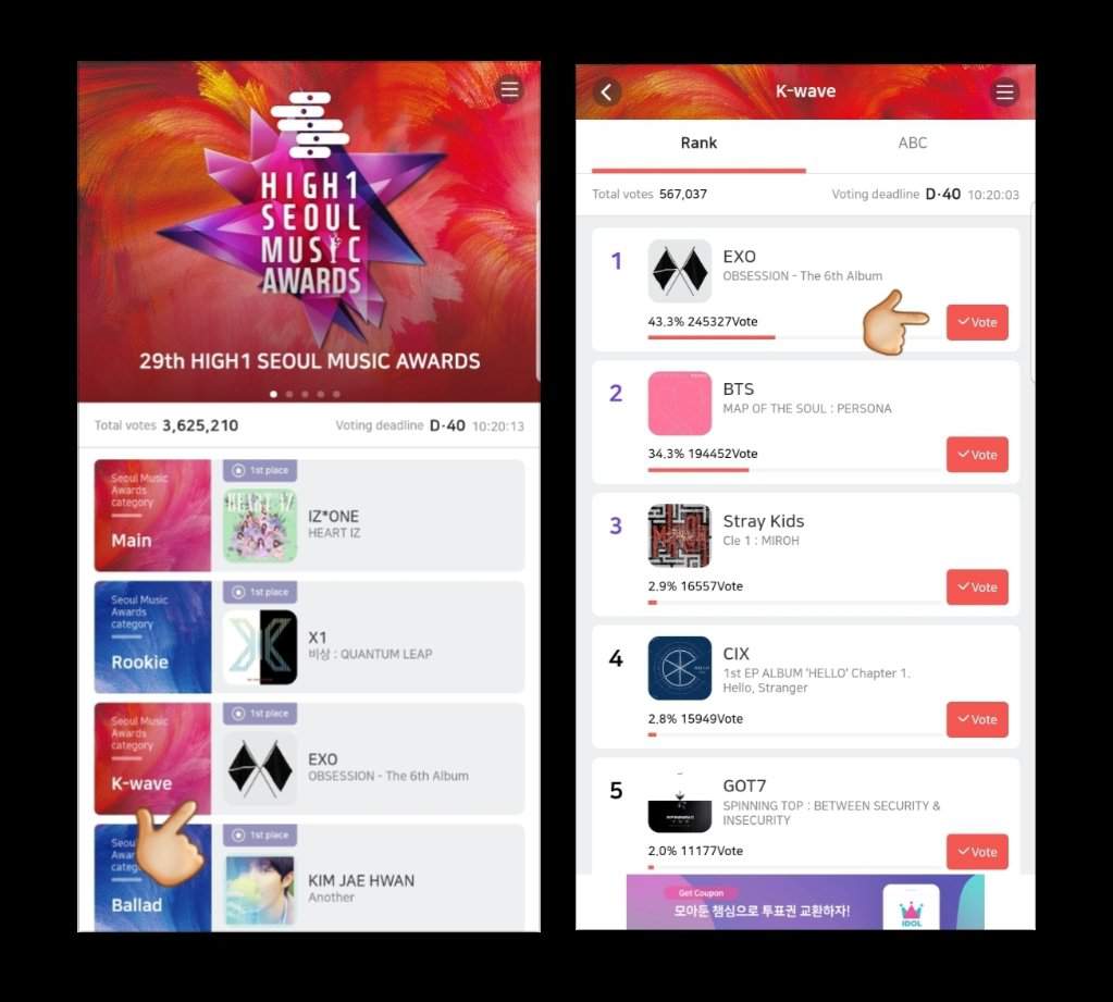 Voting Seoul Music Awards Sma Exo L S Amino