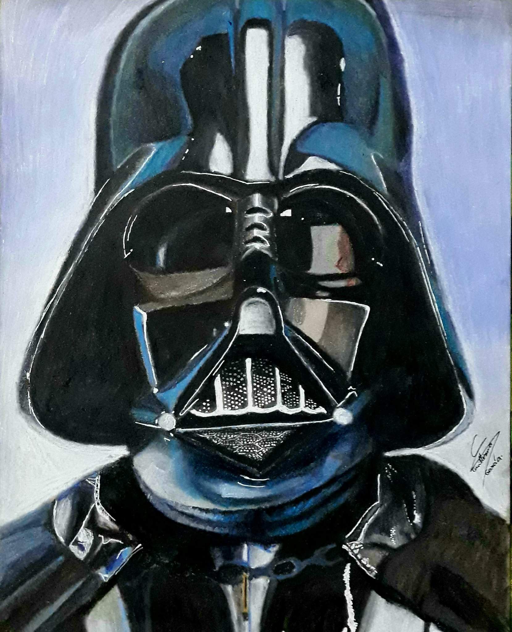 Dibujo de Darth Vader lápiz de pastel seco (realista) | DibujArte Amino