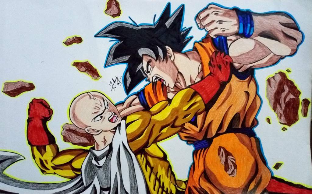 Drawing Goku VS Saitama | Anime Amino