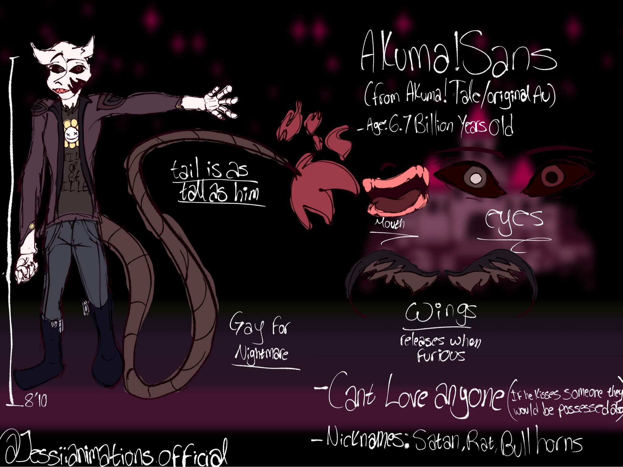 Akuma!Sans’s Reference Sheet | Undertale AUs Amino