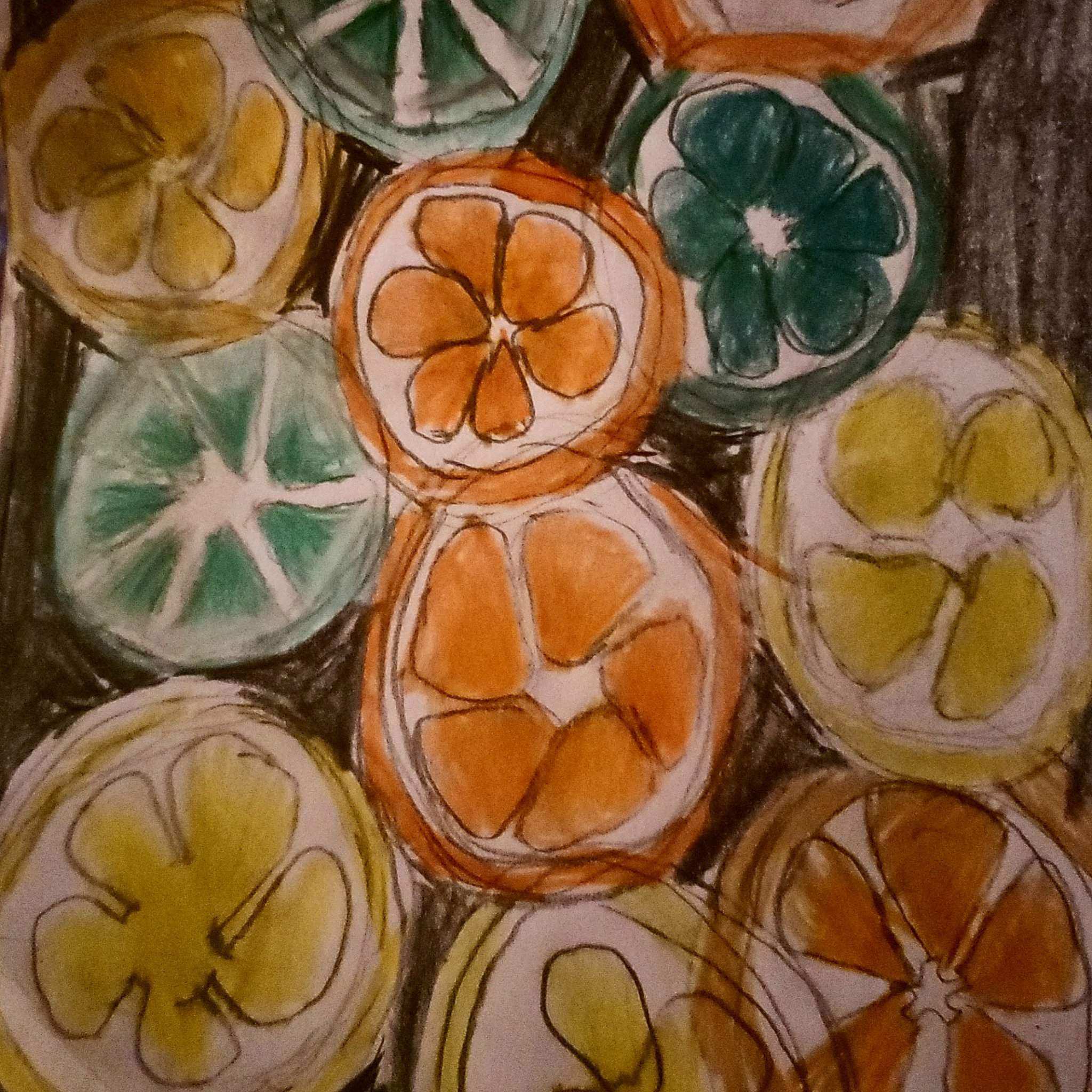 Prisma color drawing I did also first time I drew fruit slices | ✐Drawing✎  Amino