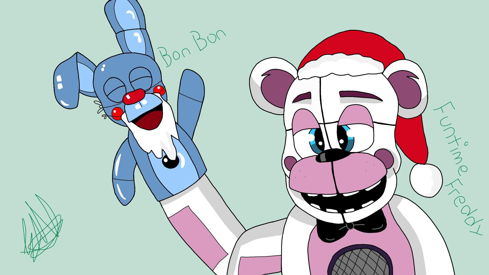 Funtime Freddy y Bon Bon, Feliz Navidad (Fanart mío) | FNaF Amino ...