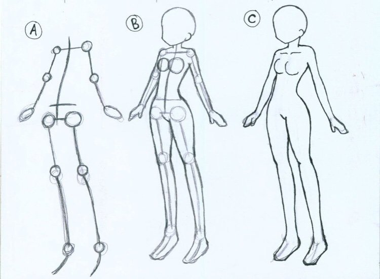 Фото как рисовать аниме тело