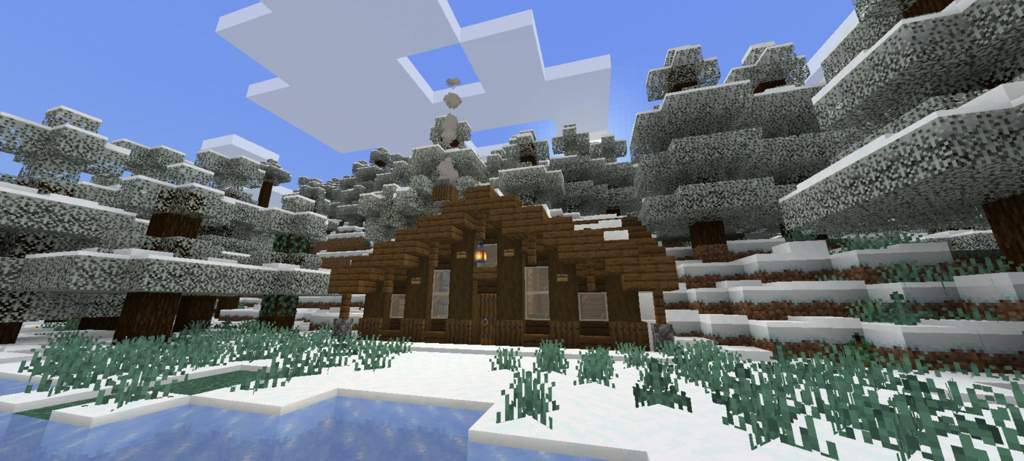 Let's make a snow cabin | Minecraft Amino