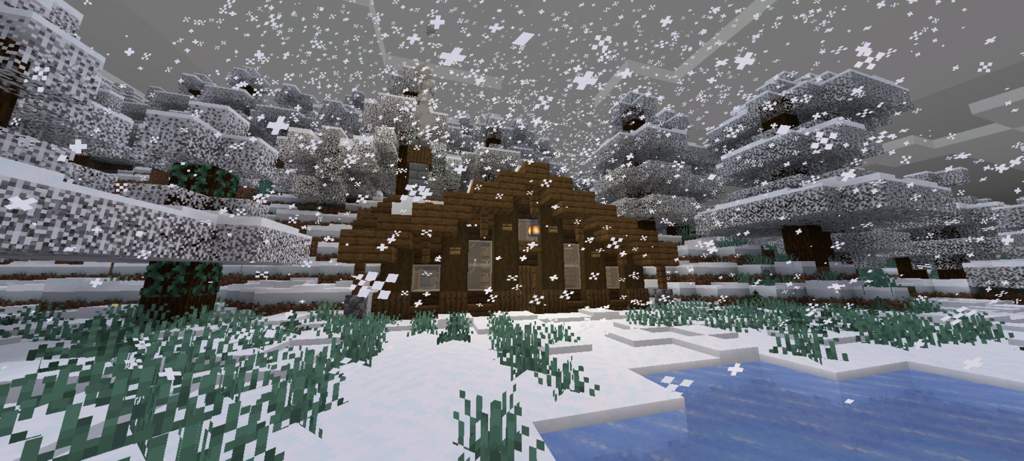 Let's make a snow cabin | Minecraft Amino