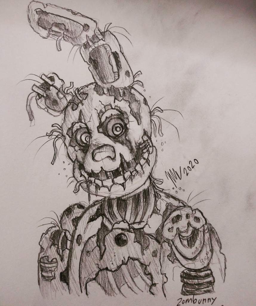 Springtrap ( pencil art) | Five Nights At Freddy's Amino