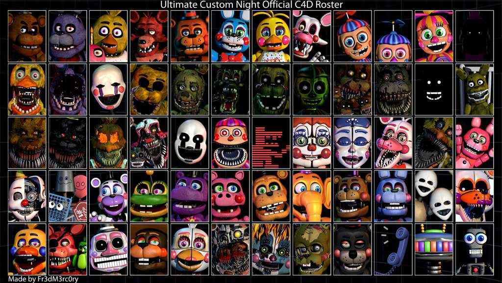 Ultimate Custom Night Official C4D Roster | Five Nights at Freddys PT ...