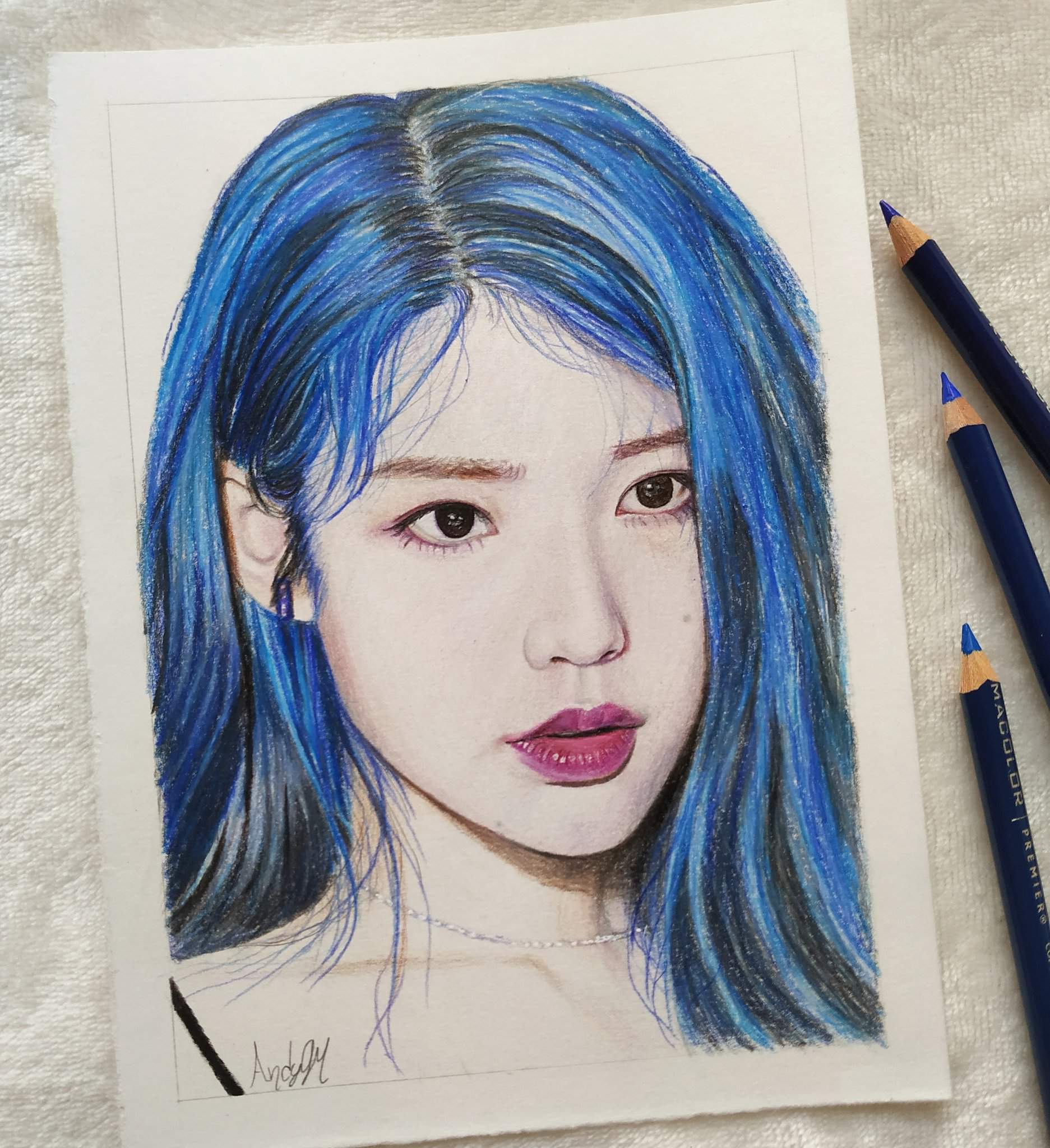 IU (Lee Ji-eun) Color Pencil Drawing | K-Pop _ Amino