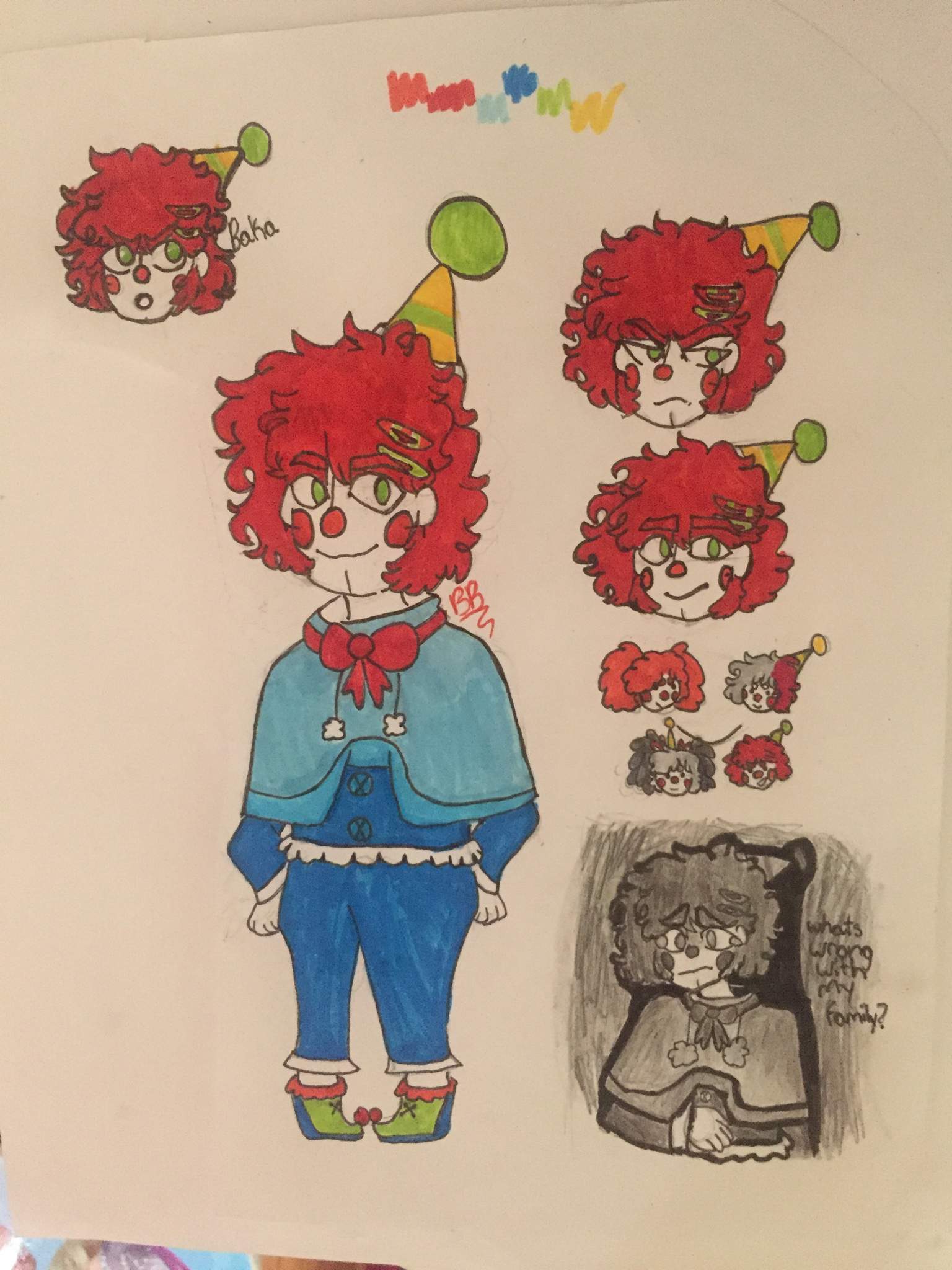 Smol Clown boi ref sheet ت | FNAF : Sister Location Amino