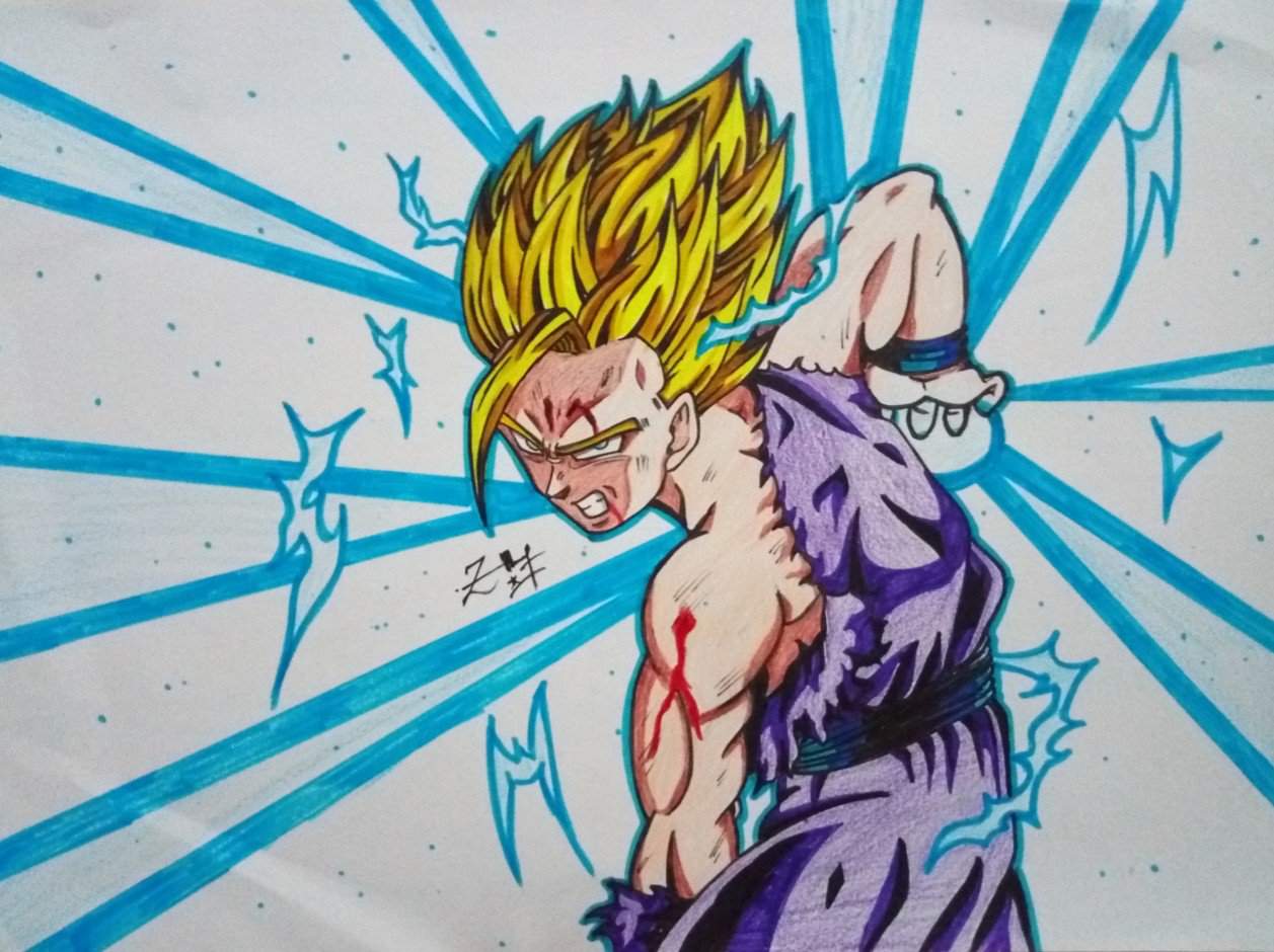 Gohan Kamehameha Drawing