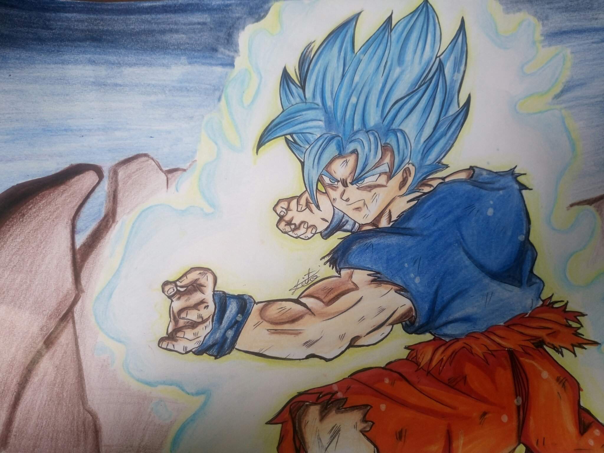 Goku sjj blu | Dibujos de Dragon Ball. Amino