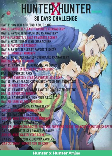 30 Days Challenge Day 16 Hunter X Hunter Amino