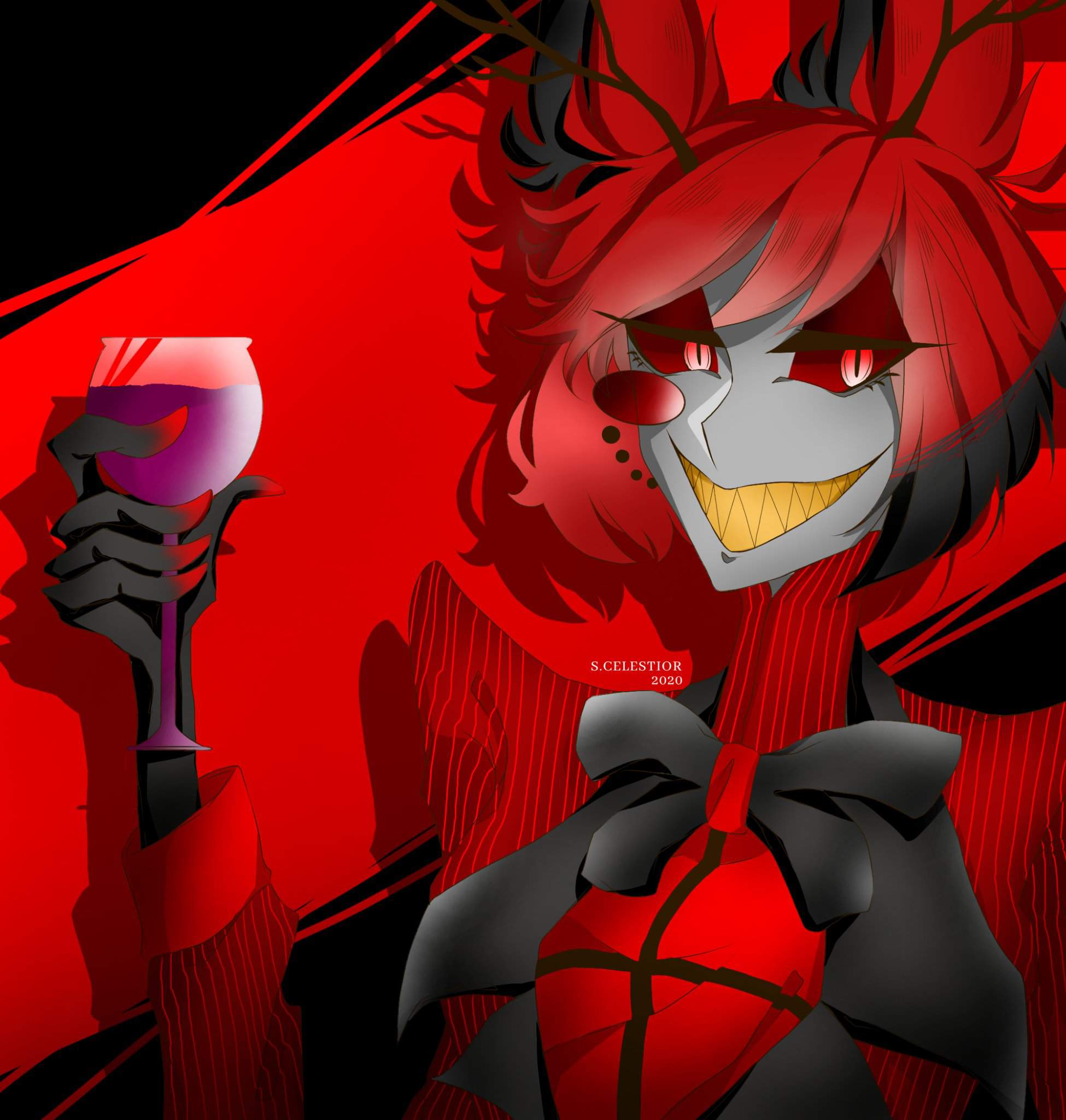 Drink with me (Alastor Fan Art) | Hazbin Hotel (official) Amino