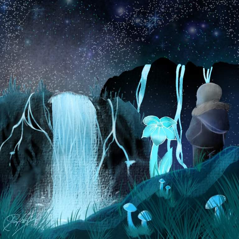 Waterfall | ibispaint x | Undertale Amino