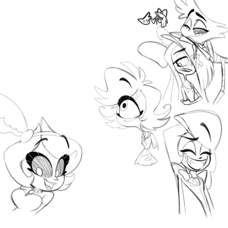 a bunch of wips and sketches | Hazbin Hotel (official) Amino