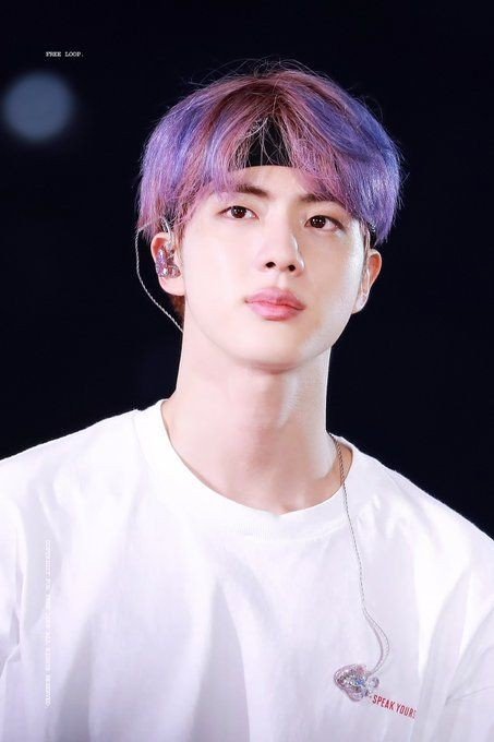 Jin with purple hair 😳😳 | BTS Amino