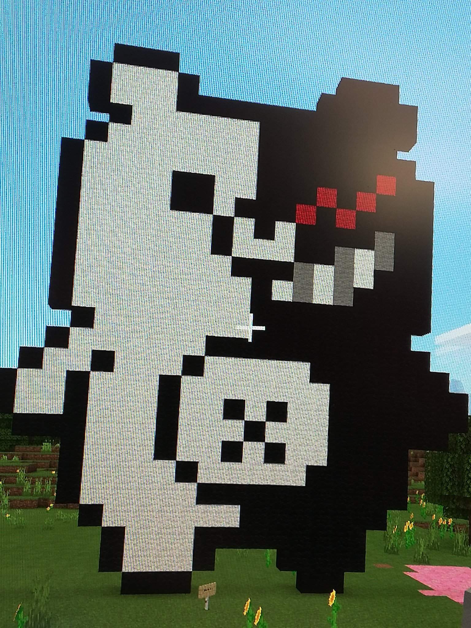 Monokuma pixel art on Minecraft ps4 | Danganronpa Amino