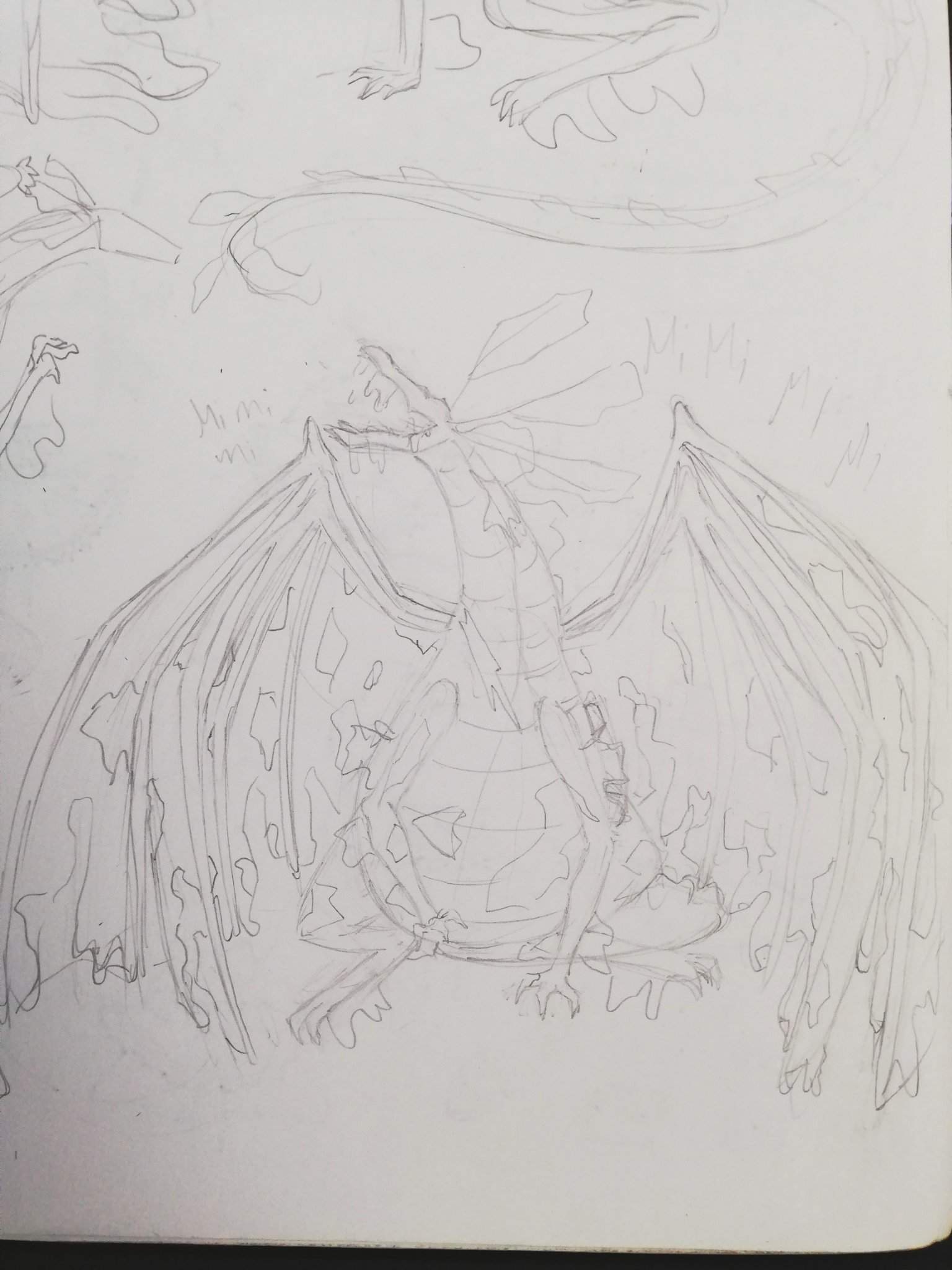 Mimi as a Manakete (dragon form) sketches | Mario Amino