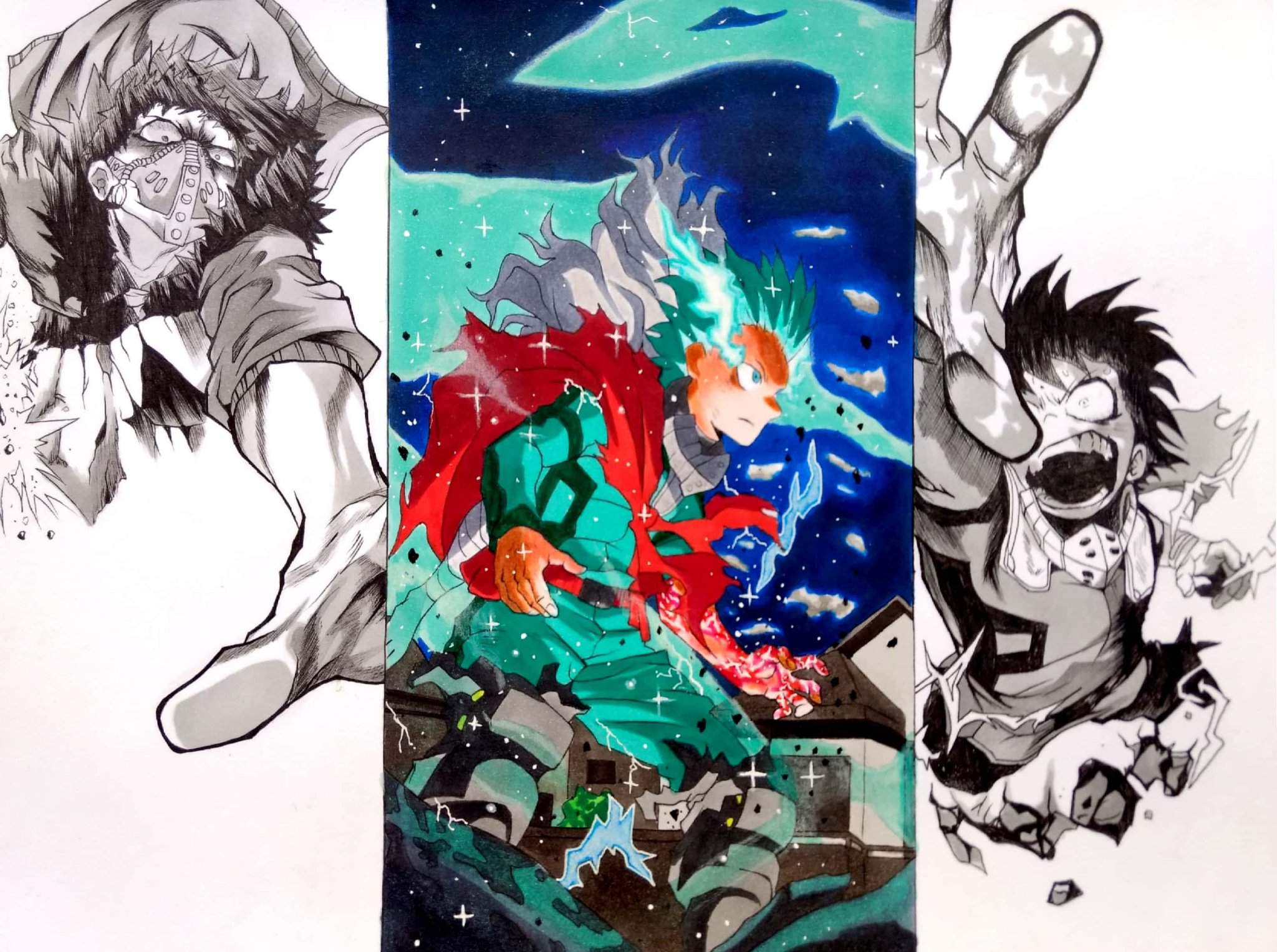 Deku Full Cowl 100% VS Overhoul | Arte Anime Amino Amino