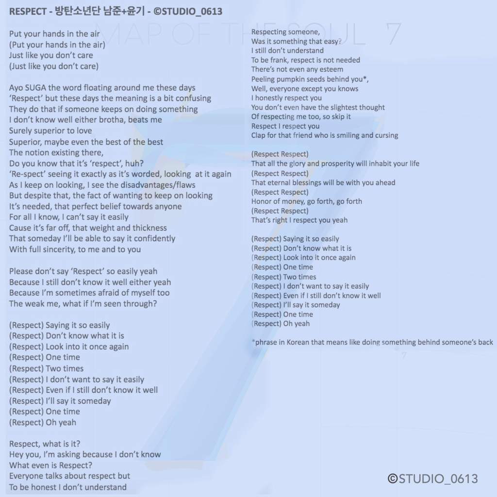 Lyric Translations For Map Of The Soul 7 Wiki Bts Amino