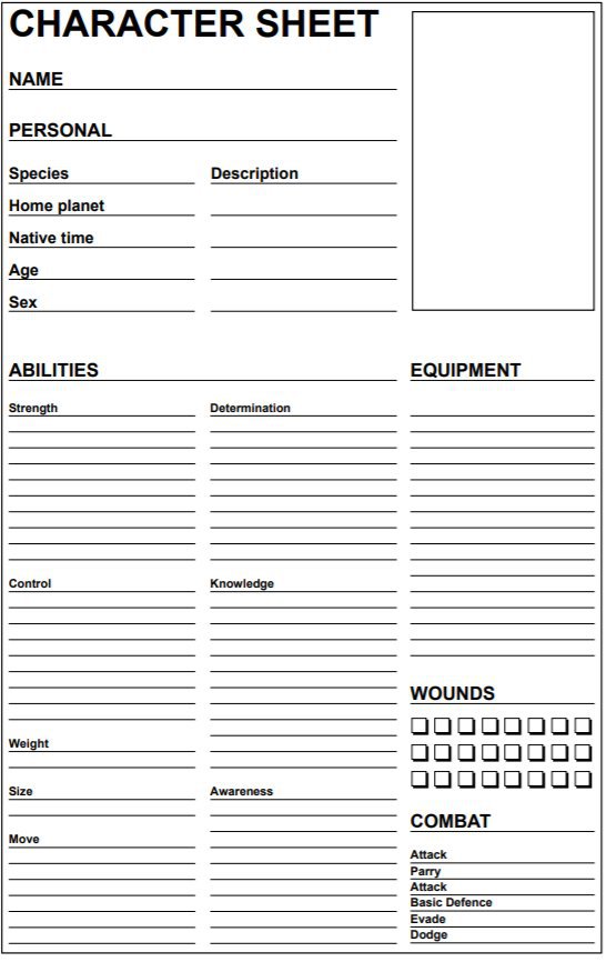 Making A Character Sheet for Roleplaying (Time Lord Module) | Doctor ...