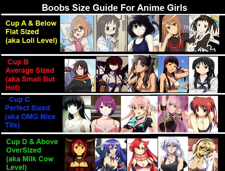 bar_chart: Body types & bust sizes in anime pt. 