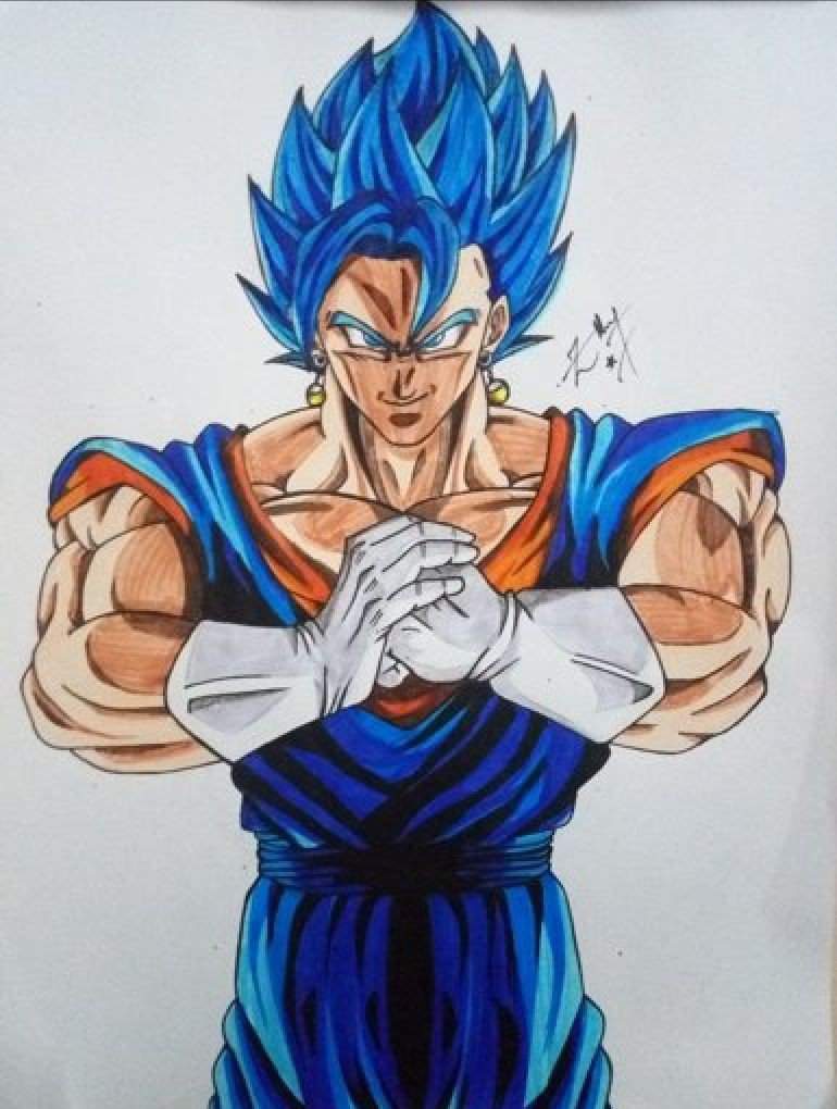 Drawing Vegito Super Saiyan Blue •The Coolest Fusion• Anime Amino