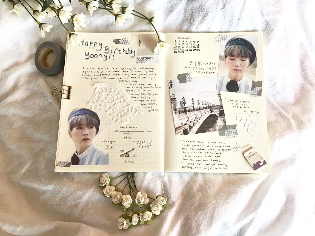 Yoongi Birthday Journal spread☁️ (Journal with me) | ARMY's Amino