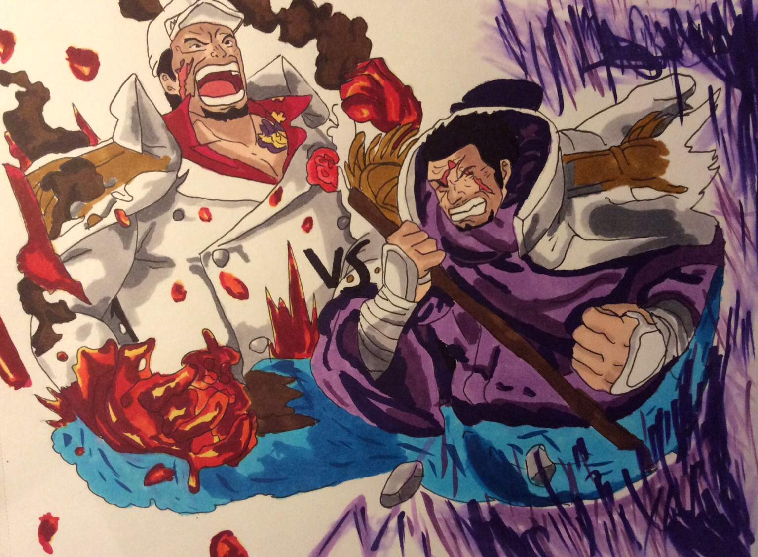 Akainu Vs Fujitora Drawing | SuperMechaFrieza 💜 Amino