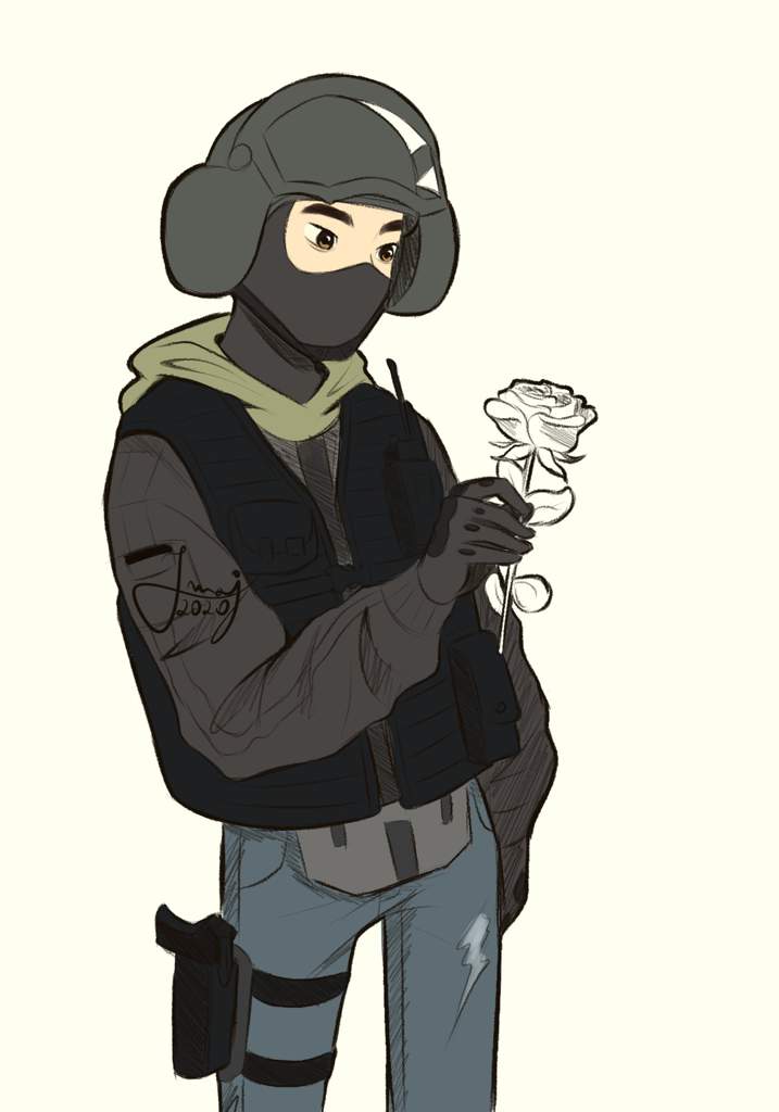 Bandit with a rose fanart | Rainbow Six Siege Amino