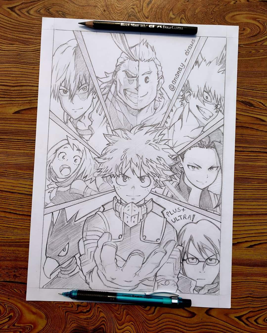 Finished drawing mha collage:) inking in progress! | My Hero Academia Amino