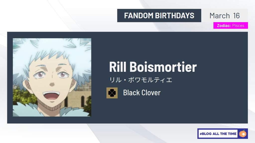 Happy Birthday Rill Boismortier Black Clover Amino