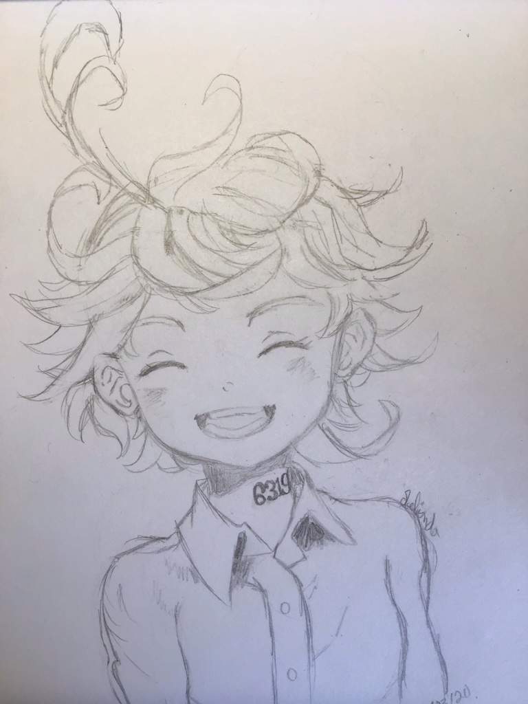 Dessin de Emma dans The Promised Neverland | 🥀 Dessins et Concours 🥀 Amino