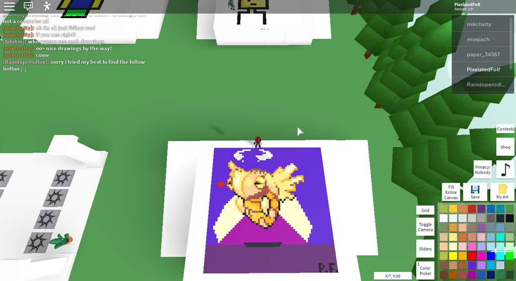 Roblox Drawing For Pixel Art Id