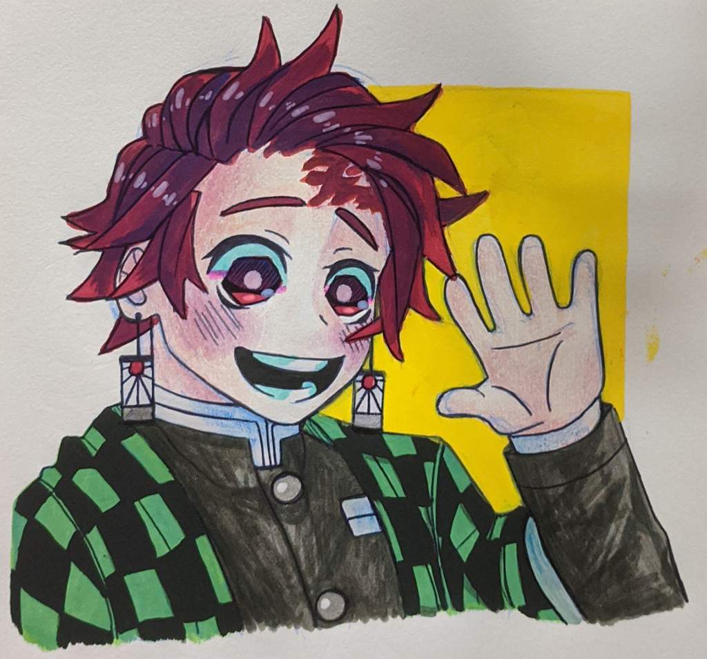 I was in the mood to draw Zenitsu and decided to try drawing Nezuko and