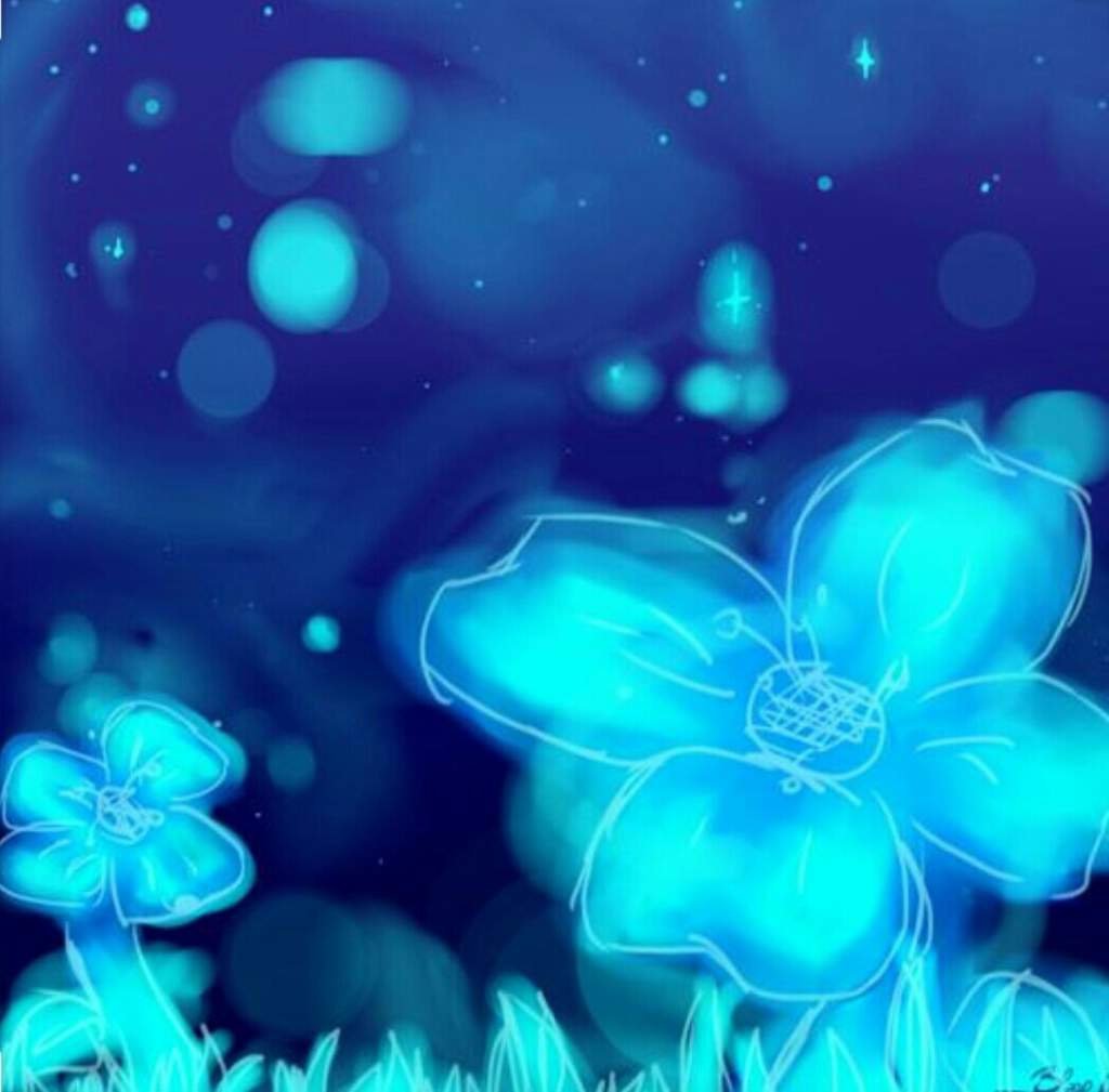 Андертейл синие цветы
