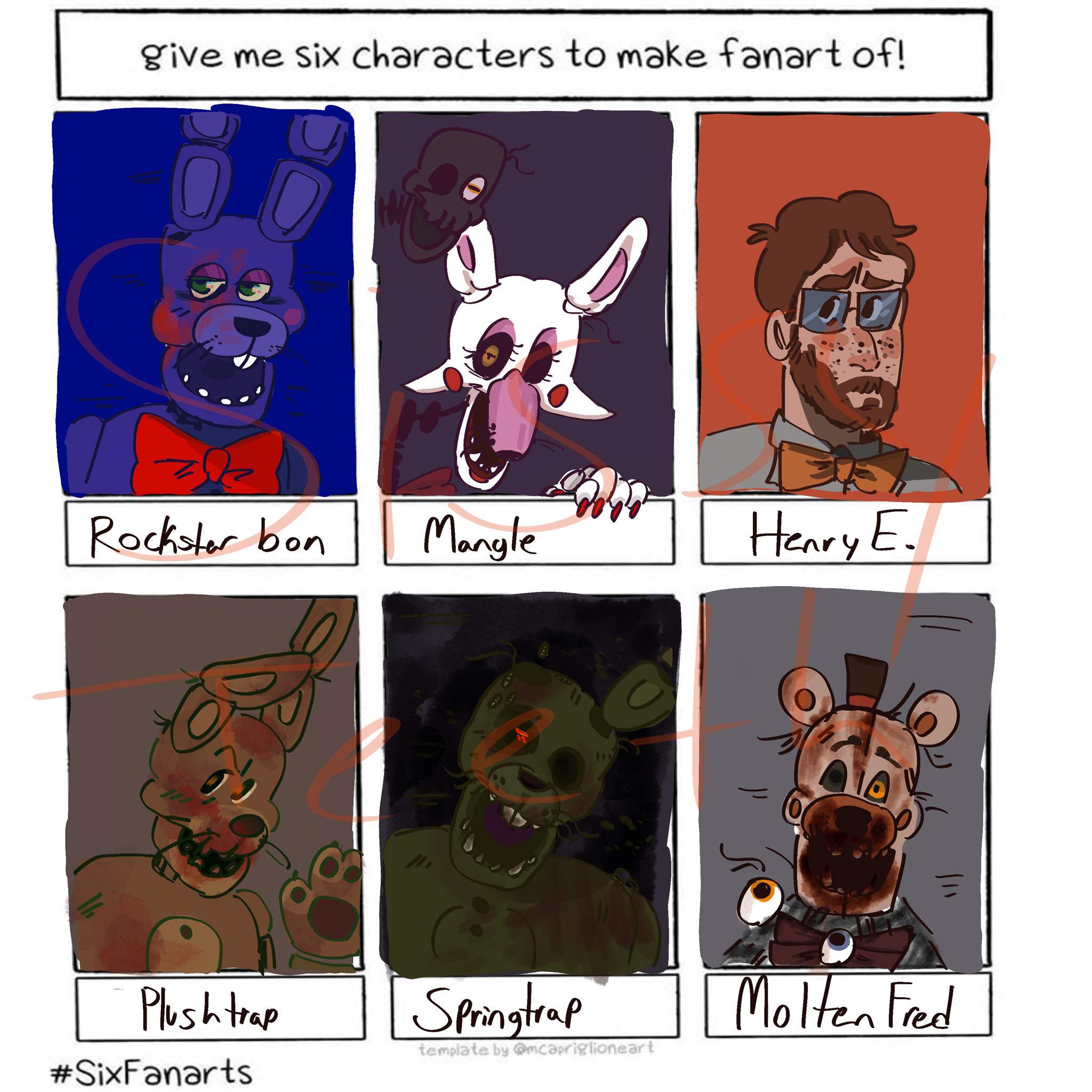 ☕️🍯FnaF six character to draw🍯☕️ | Five Nights At Freddy's Amino