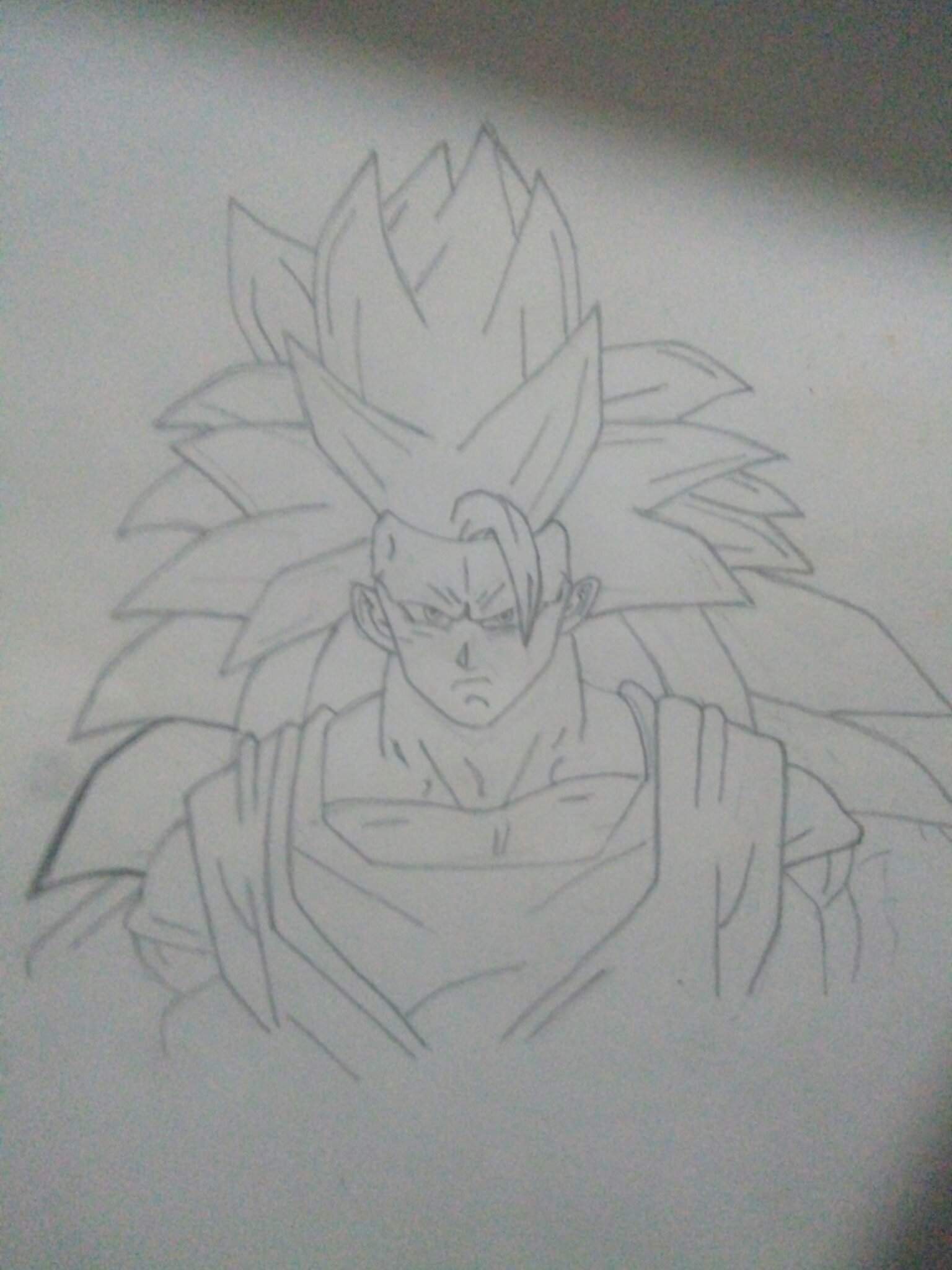 Aquí está el boceto de Goku ssj3 | DibujArte Amino