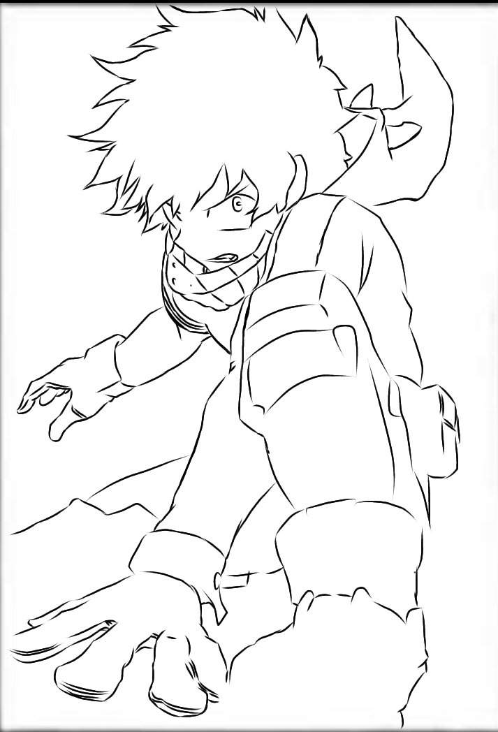 Deku lineart | Anime Amino