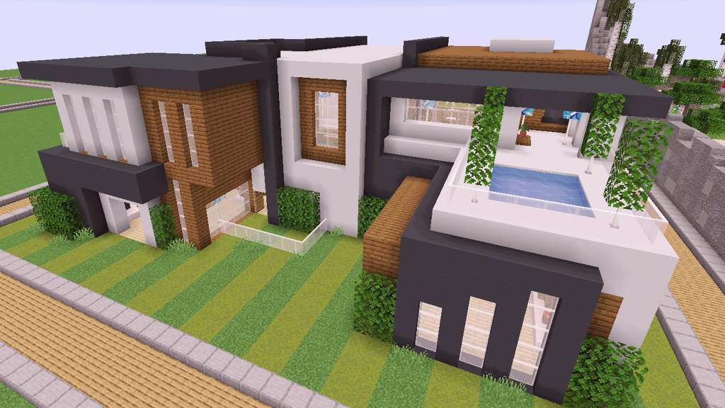 Modern House Build Minecraft Amino - how to make a house in skyblock roblox