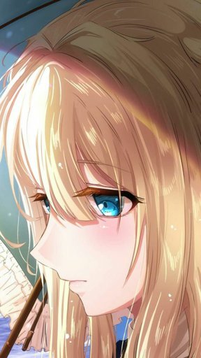 Sad blonde anime girl
