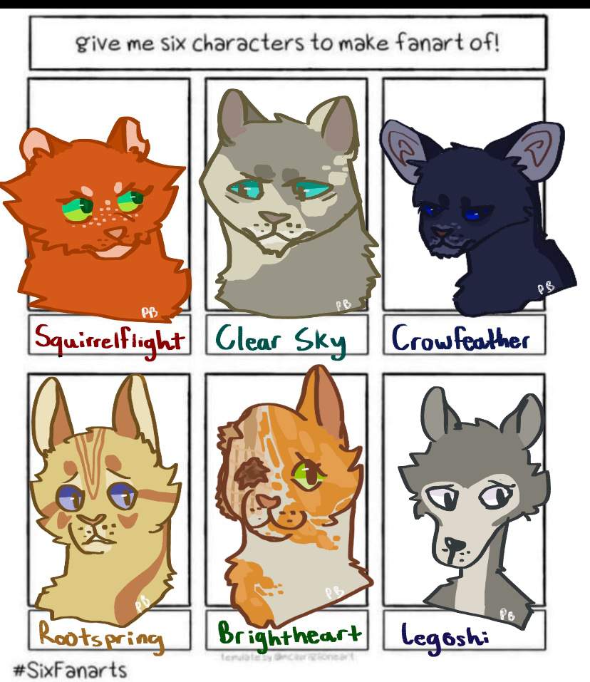 6 characters | Warrior Cats🐾🐾 Amino