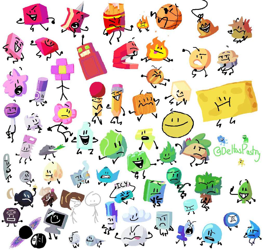 Felt cute! Drew the entire BFB/TPOT cast in MSpaint. | Object Shows Amino