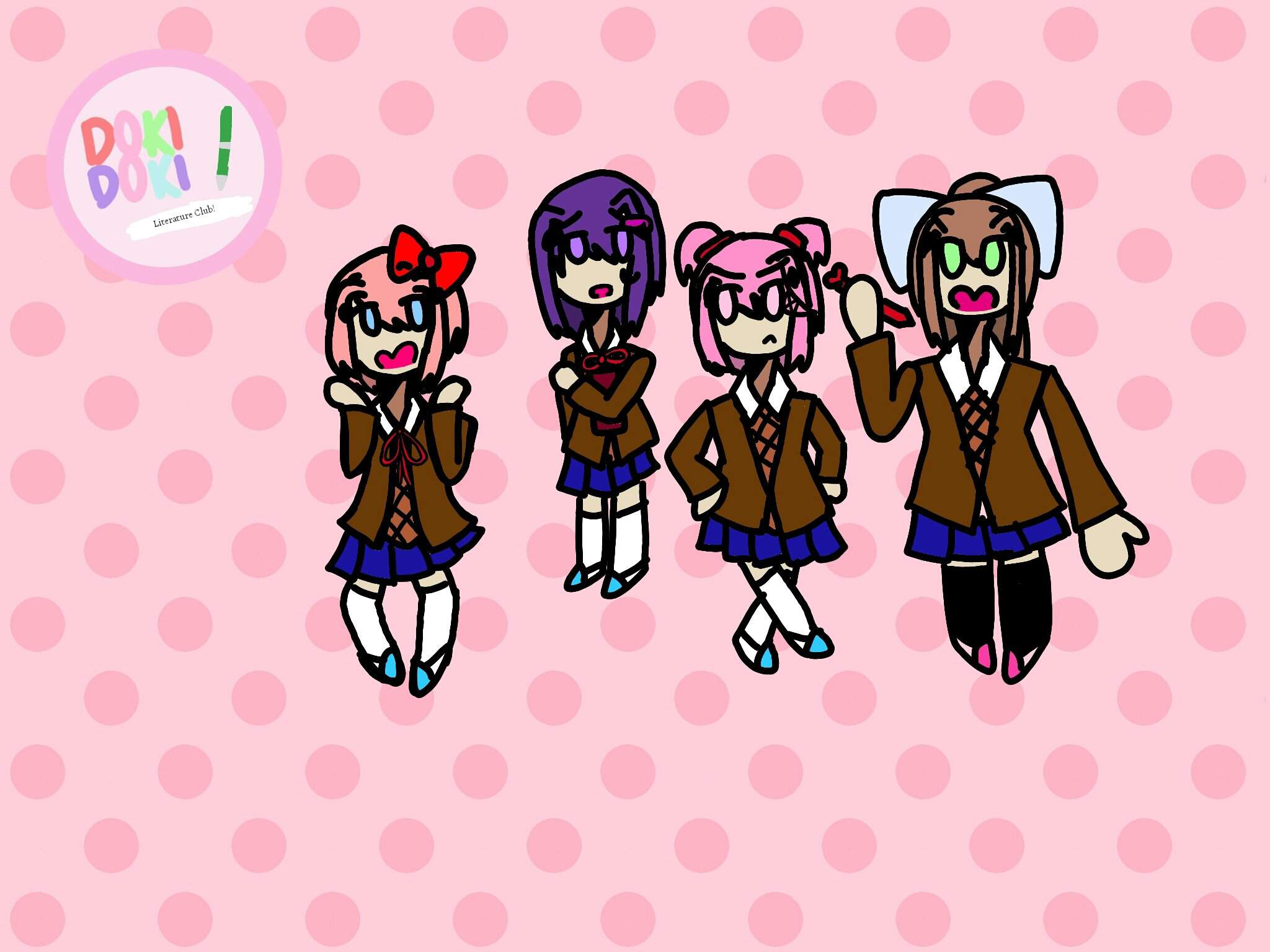 I drew the ddlc title screen! | Doki Doki ♡ Literature Club Amino