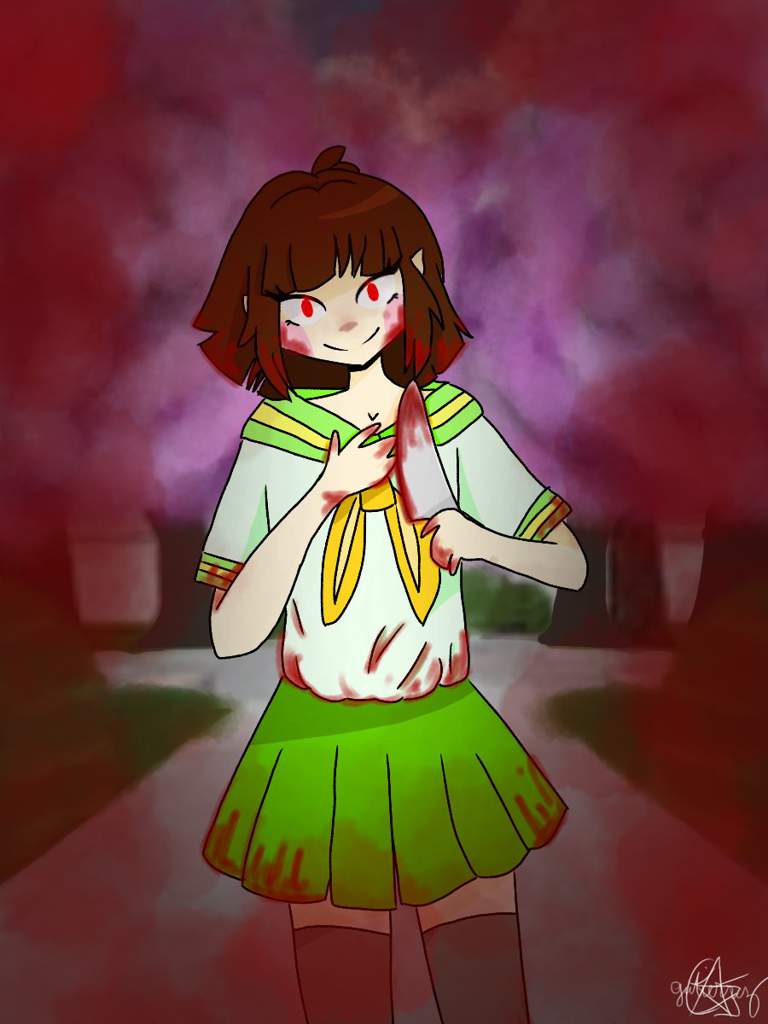 Blood Warning Yandere Chara From Yanderetale Undertale Aus Amino