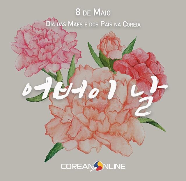 Imagem representando o Dia das Mães e dos Pais na Coreia, com elementos tradicionais e cores vivas.