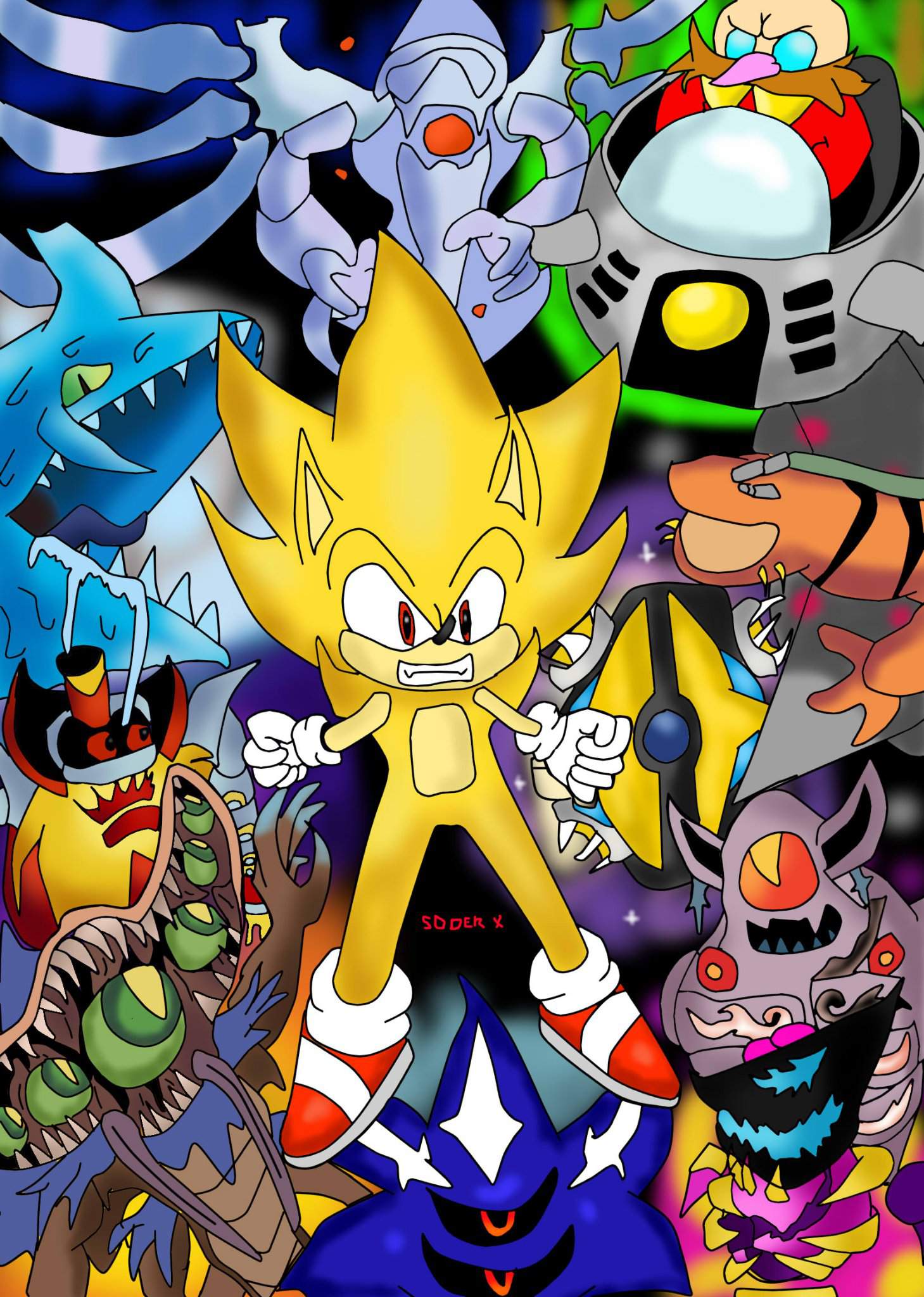 SuperSonic vs All Big Villain | Sonic the Hedgehog! Amino