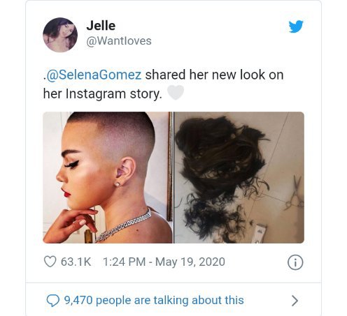 Selena surge careca em foto que está bombando na web; confira! | Selena Gomez Brasil Amino