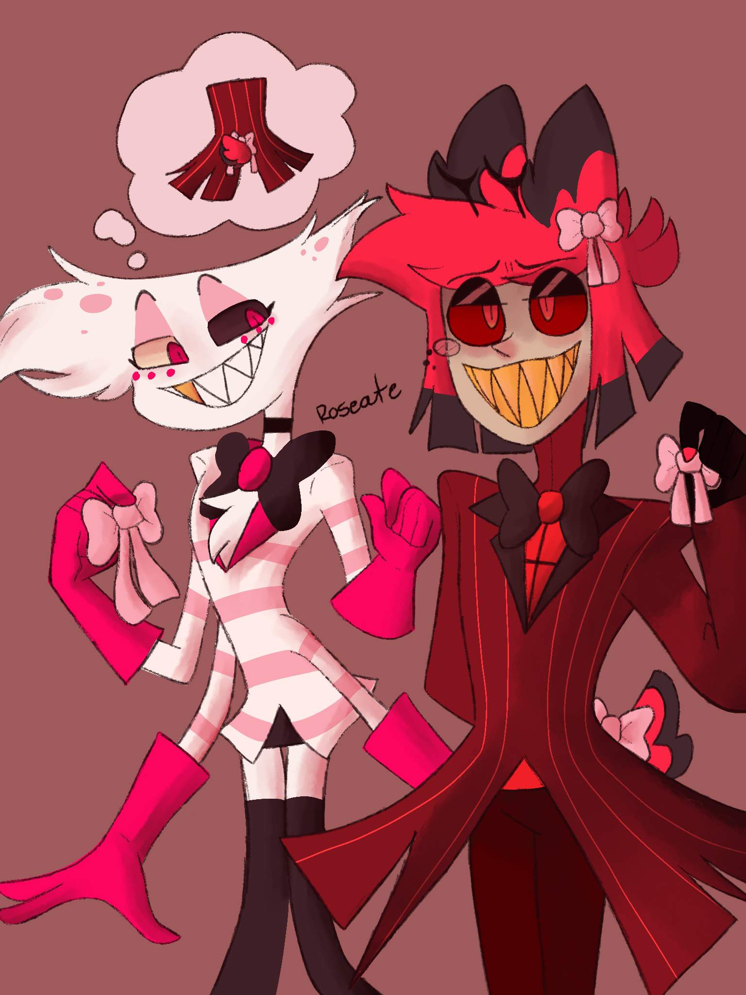 Angel’s putting bows on Alastor | Hazbin Hotel (official) Amino